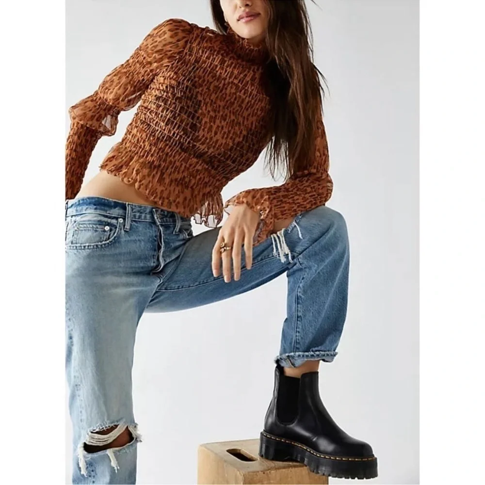FREE PEOPLE Hello There Top / Leopard Combo